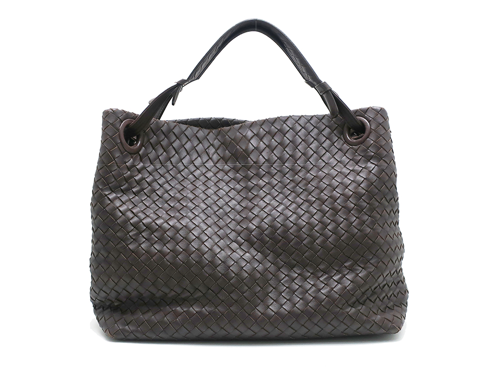 未使用 BOTTEGA VENETA ミディアムBVスロット（日本限定版）黒×青 - バッグ